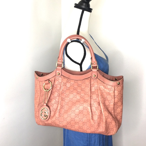 Authentic Gucci pink leather Sukey hobo bag